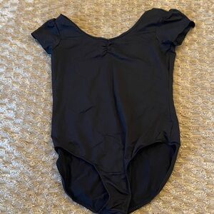 Danskin Now Black Short Sleeve Leotard Top